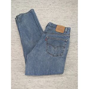 Vtg Levi's Relaxed Fit Jeans Straight Leg Denim Pants Casual Classic 40x32 STAIN